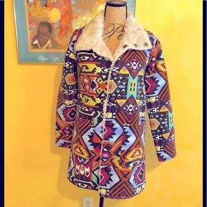 Billabong Graphic Print Pea Coat Nearly New!